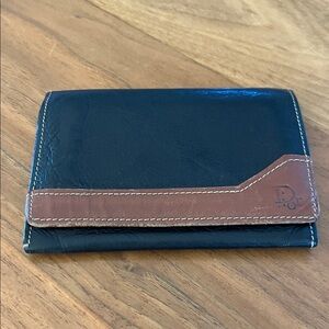 Dior Black and Brown Leather Wallet